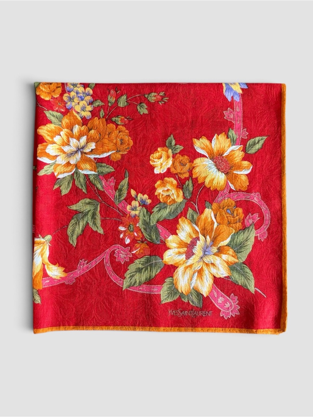 Yves Saint Laurent Cotton Floral Print Bandana
